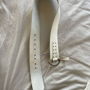 Free People White Leather Belt